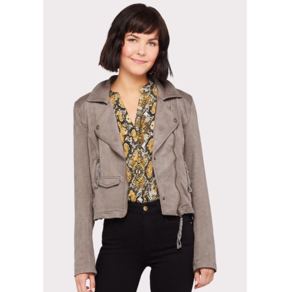MARRAKECH | Monica Moto Jacket Knit Faux Suede